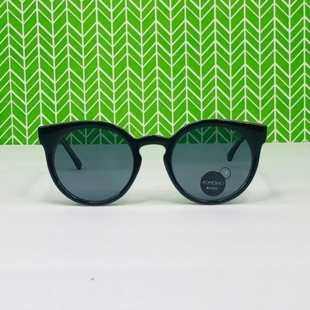 KOMONO Lulu Black Jade Sunglasses NEW cateye